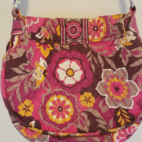 Vera Bradley Pink and Brown Floral Shoulder Bag - Picture 4 of 6